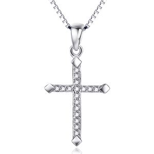 Silver Angel Wrapped Mini Christian Cross CZ Solid 925 Sterling Sliver Pendant &ndash; 925 sterling silver