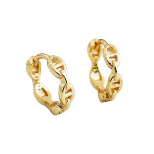 Geometric Chain Link 925 Sterling Silver Earrings &ndash; 925 sterling silver