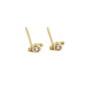 Mini Cubic Zirconia Oval-Shaped Earrings 925 Sterling Silver Stud Earrings &ndash; 925 sterling silver