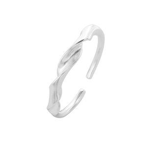 Women Elegant Fashion Minimalist Style Jewelry Twist Design Matte Finish S925 Sterling Silver Open Adjustable Ring &ndash; 925 sterling silver