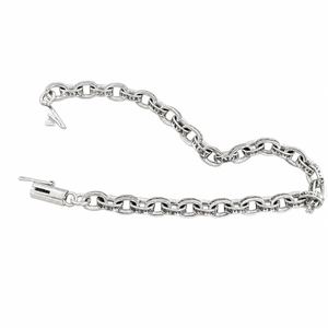 Retro Tibetan Style Engraved Geometric Link 925 Sterling Silver Fashionable Street Style Bracelet &ndash; 925 sterling silver