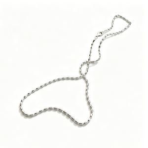 Polished Modern Olive Silver 925 Sterling Silver Minimalist Adjustable Collarbone Bead Chain Necklace &ndash; 925 sterling silver