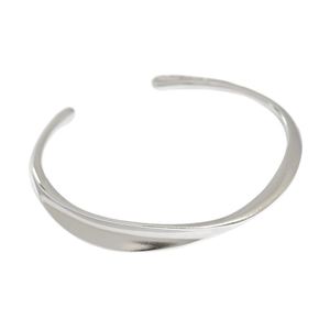 Irregular Twisted 925 Sterling Silver Open Bangle &ndash; 925 sterling silver