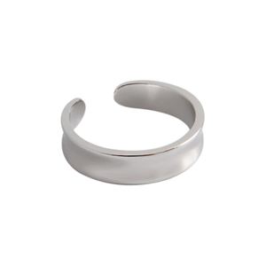Simple Concave 925 Sterling Silver Adjustable Ring &ndash; 925 sterling silver