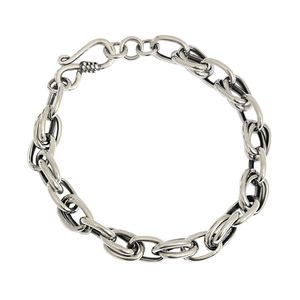 Vintage Silver Pure Metal 925 Sterling Silver Oval Chain Link Bracelet &ndash; 925 sterling silver