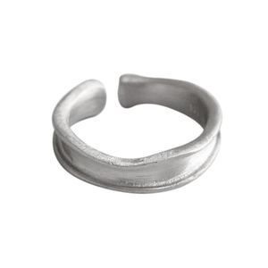 Causal Irregular Concave 925 Sterling Silver Adjustable Ring &ndash; 925 sterling silver
