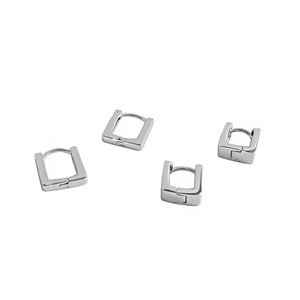 Classic Geometry Hollow Square 925 Sterling Silver Hoop Earrings &ndash; 925 sterling silver
