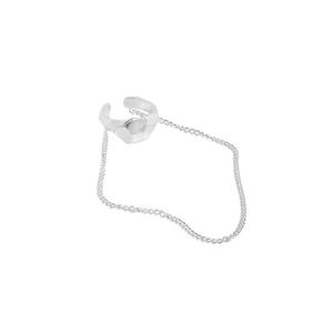 Fashion Irregular Chain Tassels 925 Sterling Silver Non-Pierced Earring(Single) &ndash; 925 sterling silver