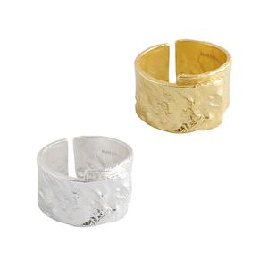 Men's Irregular Wide Geometry 925 Sterling Silver Adjustable Ring &ndash; 925 sterling silver