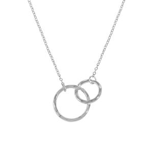 Irregular double circular ring texture S925 sterling silver necklace for women &ndash; 925 sterling silver