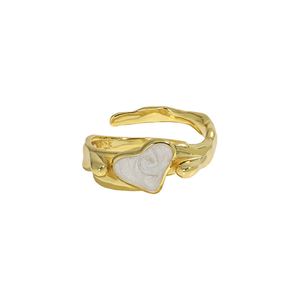 Women Irregular CZ Heart 925 Sterling Silver Adjustable Ring &ndash; 925 sterling silver