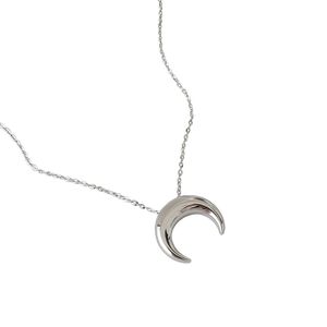 Women Crescent Moon 925 Sterling Silver Necklace &ndash; 925 sterling silver