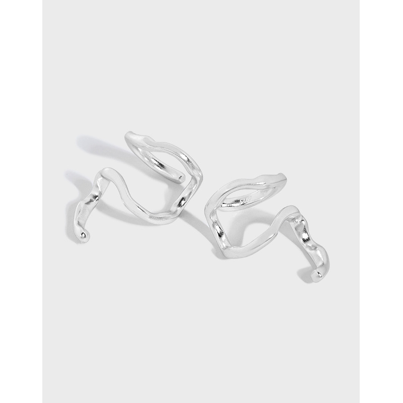 Fashion Irregular Snake Shape 925 Sterling Silver Non-Pierced Earrings &ndash; 925 sterling silver