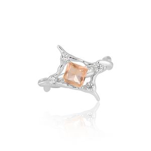 Fashion Shining Radiant CZ Star 925 Sterling Silver Adjustable Ring &ndash; 925 sterling silver
