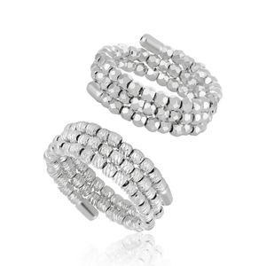 Fashion Irregular Triple Layers Rhombus Beads 925 Sterling Silver Adjustable Ring &ndash; 925 sterling silver