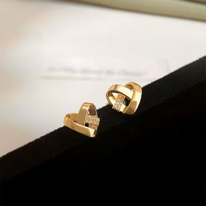 New Girl Hollow CZ 3D Weave Heart 925 Sterling Silver Stud Earrings &ndash; 925 sterling silver