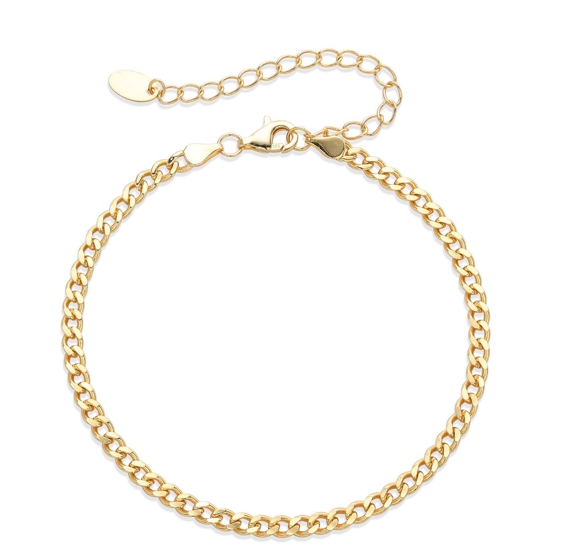 Classic Cuban Link Minimalist Unisex Adjustable Chain 925 Sterling Silver Bracelet &ndash; 925 sterling silver