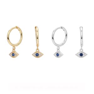 Geometric Evil Eye Design Cubic Zirconia Dangling Earrings 925 Sterling Silver for Women Party Fashion Elegant Jewelry Gift 2024 New &ndash; 925 sterling silver