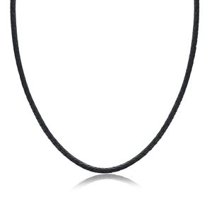 Handmade Cattle Hide Leather 925 Sterling Silver Necklace Men 18" 20" 22" 24" &ndash; 925 sterling silver