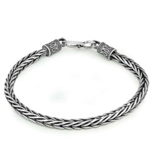 Vintage Personality Knot Thai Silver Solid 925 Sterling Silver Bracelet Men &ndash; 925 sterling silver