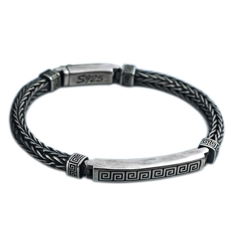 Vintage Men's ? Wovening 925 Sterling Silver Bracelet &ndash; 925 sterling silver