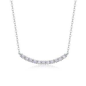 Elegant Women Fashion Statement  925 Sterling Silver and Moissanite Stones Geometric Moissanite Silver Necklace &ndash; 925 sterling silver