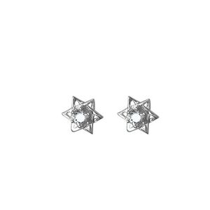 Gift Shining CZ Hexagram Star 925 Sterling Silver Stud Earrings &ndash; 925 sterling silver