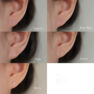 Simple Minimalist Round CZ 925 Sterling Silver Stud Earrings &ndash; 925 sterling silver