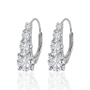 Mossanite Step-Set Design  Affordable Luxury  Versatile  925 Sterling Silver Earrings &ndash; 925 sterling silver