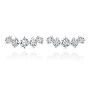 Five-Stone Set Affordable Luxury Versatile  925 Sterling Silver Earrings &ndash; 925 sterling silver