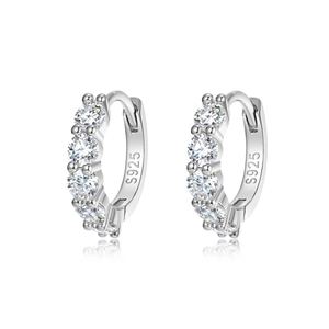 Mossanite  925 Sterling Silver Hoop Earrings &ndash; 925 sterling silver