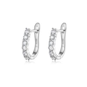 Minimalist-Style Moissanite Stud Earrings In A Row Setting 925 Sterling Silver Earrings &ndash; 925 sterling silver
