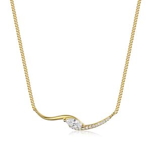 Mossanite Marquise-Cut Collar Chain 925 Sterling Silver Necklace &ndash; 925 sterling silver