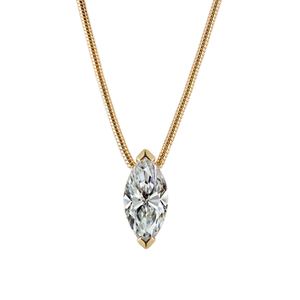 Marquise Moissanite Pendant  925 Sterling Silver Collarbone Necklace &ndash; 925 sterling silver
