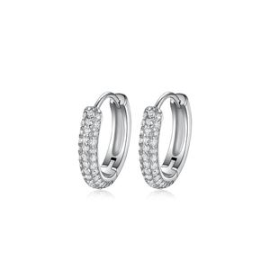 Starry Sky Circle Moissanite 925 Sterling Silver Hoop Earrings &ndash; 925 sterling silver