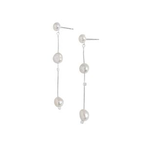 Elegant Irregular Natural Pearl Tassels 925 Sterling Silver Dangling Earrings &ndash; 925 sterling silver