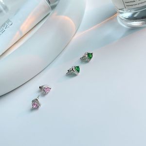Classic Mini CZ Heart 925 Sterling Silver Stud Earrings &ndash; 925 sterling silver
