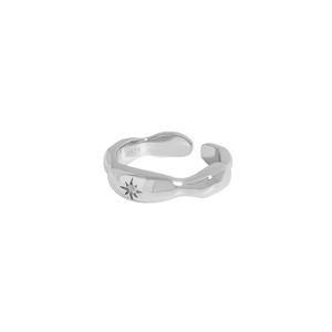 Holiday CZ Sunshine Irregular 925 Sterling Silver Adjustable Ring &ndash; 925 sterling silver