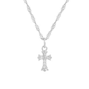 Modern Gorgeous CZ Cross 925 Sterling Silver Necklace &ndash; 925 sterling silver