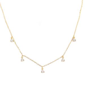Elegant Geometry Round CZ Tassels 925 Sterling Silver Necklace &ndash; 925 sterling silver