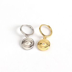 Gift Devil Eye 925 Sterling Silver Hoop Earrings &ndash; 925 sterling silver