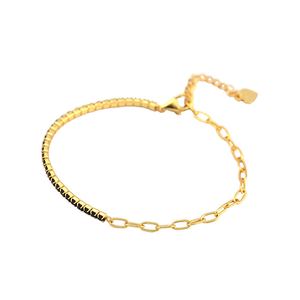 Classic Round-Cut 925 Sterling Silver CZ Gemstone Tennis Bracelet &ndash; 925 sterling silver