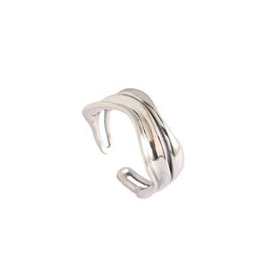Fashion Minimalist Vintage Concave Convex Double Layer 925 Sterling Silver Ring &ndash; 925 sterling silver