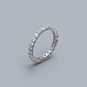 Casual Round CZ Lines 925 Sterling Silver Ring &ndash; 925 sterling silver