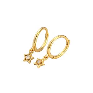 Simple Hollow CZ Stars 925 Sterling Silver Drop Dangling Earrings &ndash; 925 sterling silver