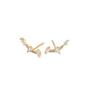 Hot Simple CZ Geometry Bat Wings 925 Sterling Silver Stud Earrings &ndash; 925 sterling silver