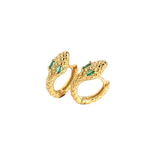 Fashion CZ Snake 925 Sterling Silver Hoop Earrings &ndash; 925 sterling silver
