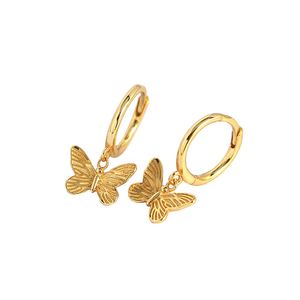 Butterdly Flying CZ Butterfy 925 Sterling Silver Hoop Earrings &ndash; 925 sterling silver
