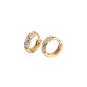 Office CZ Lines 925 Sterling Silver Huggie Hoop Earrings &ndash; 925 sterling silver