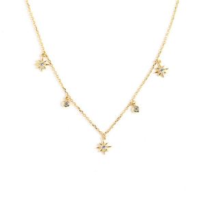 Women CZ Stars 925 Sterling Silver Necklace &ndash; 925 sterling silver